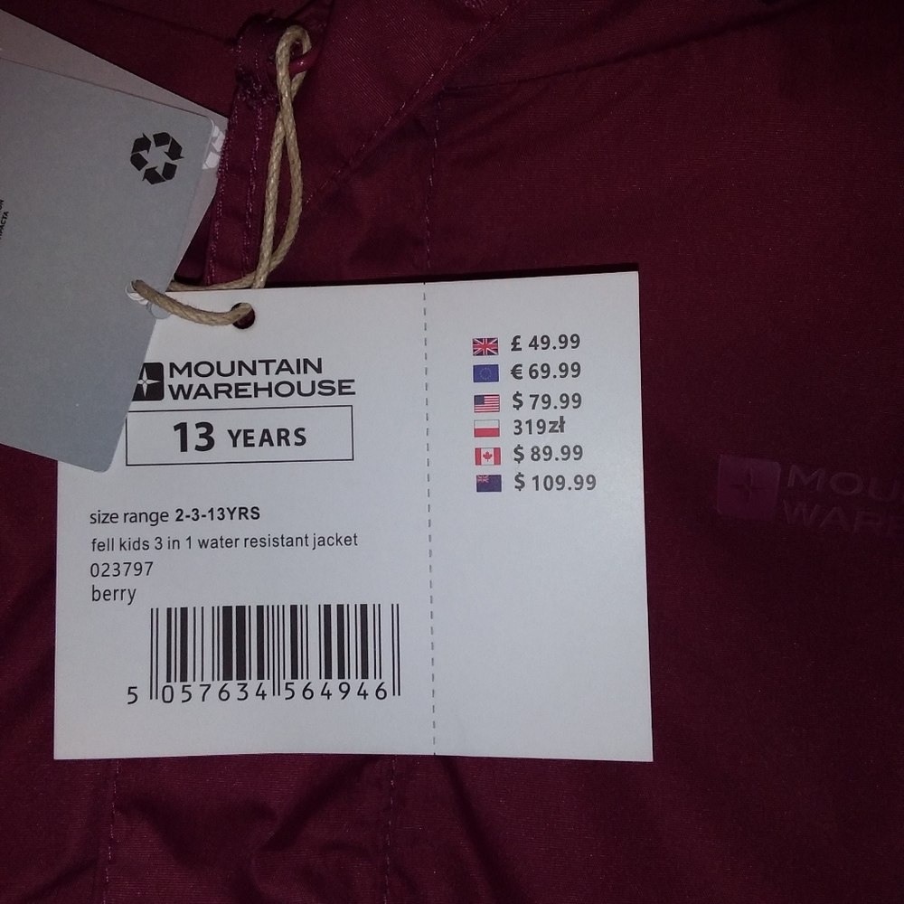 NWT Mountain Warehouse Girls Coat - Picture 4 of 10